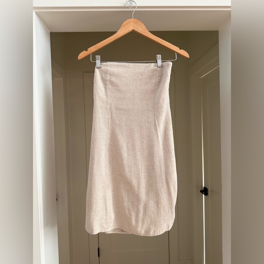Old Navy Fit & Flare Strapless Mini Dress - Size S - Natural Linen